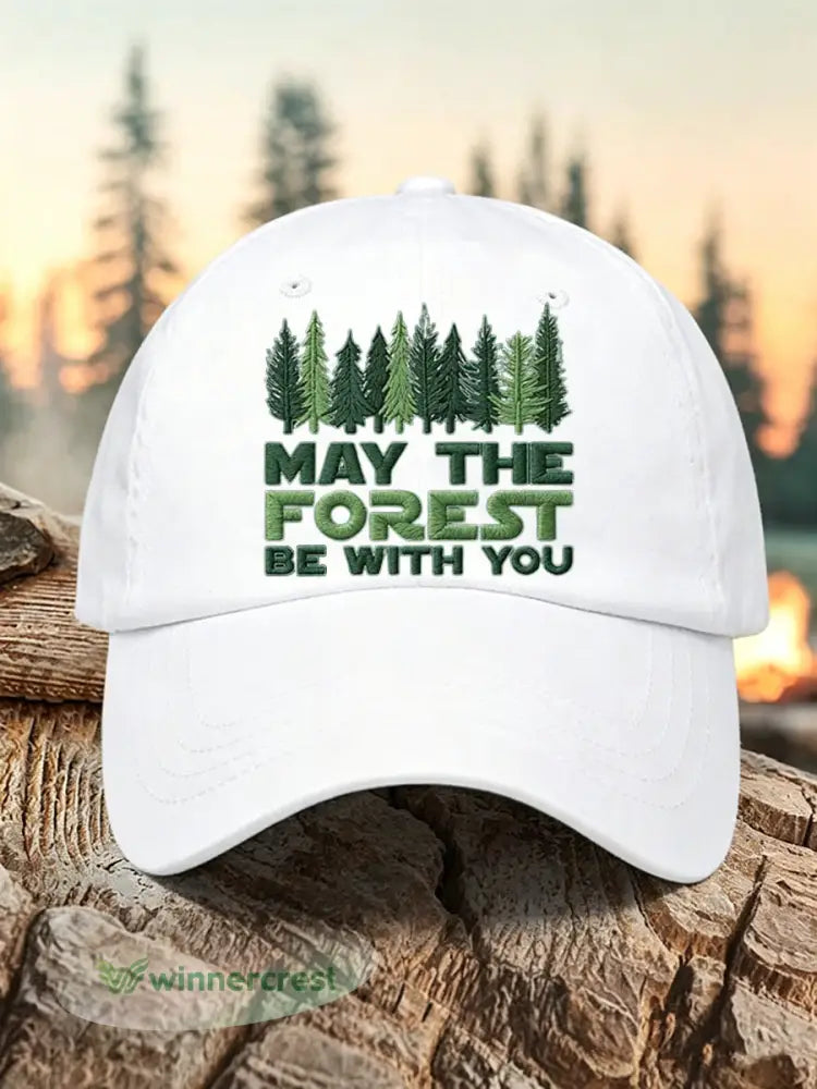Unisex Resort May The Forest Be With You Print Cap - White / ONE