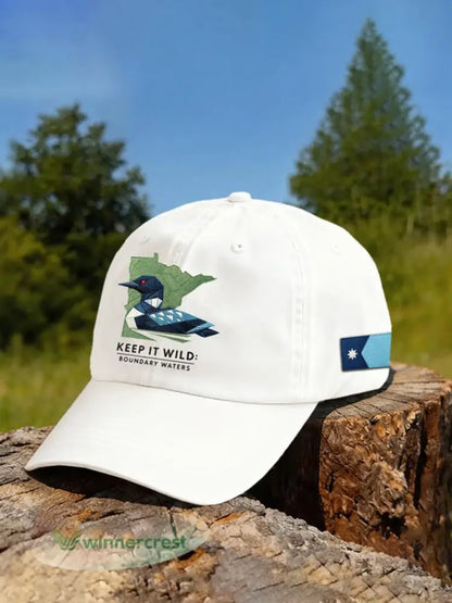 Unisex Save The Boundary Waters Print Cap - White / ONE