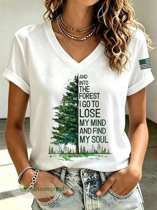 Women’s And Into The Forest I Go To Lose My Mind And Find My Soul Short-sleeved T-shirt - White / S