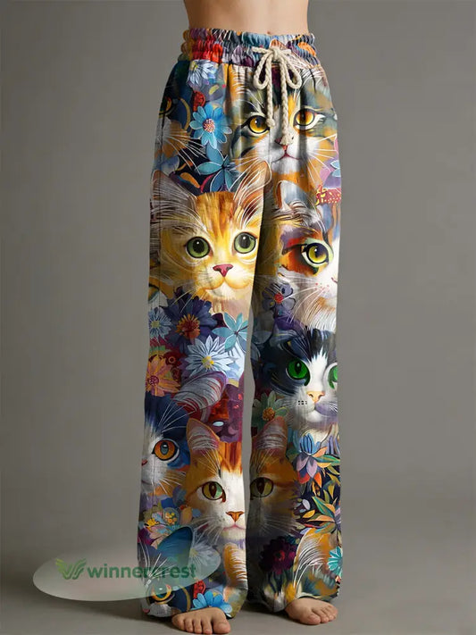 Women’s Animal Art Print Trousers - Multicolour / S