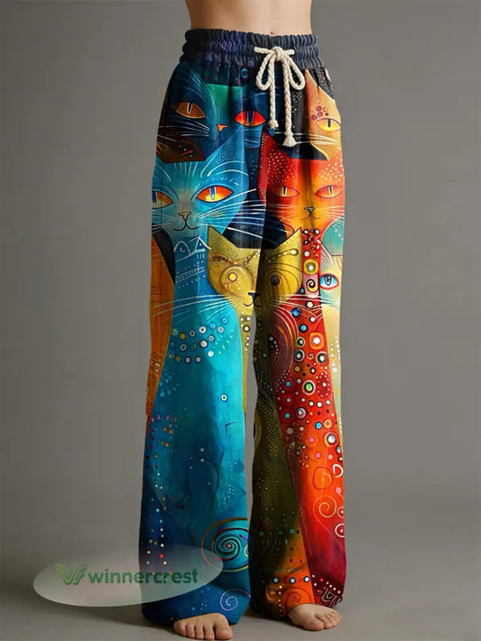 Women’s Animal Art Print Trousers - Multicolour / S