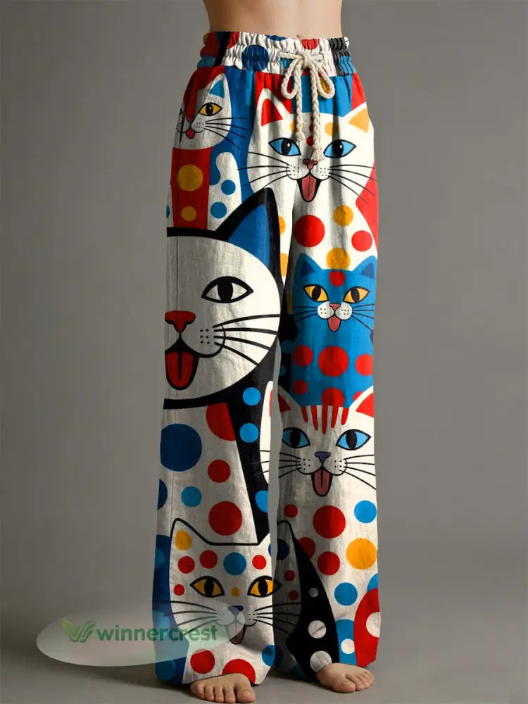 Women’s Animal Art Print Trousers - Multicolour / S