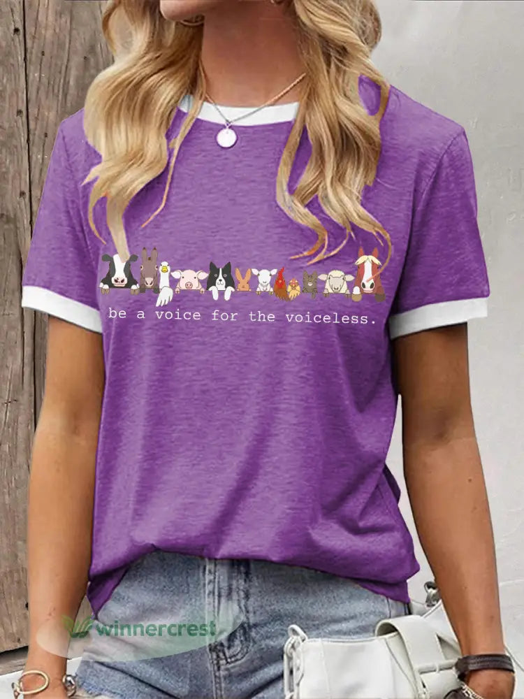 Women’s Animal Lovers T-shirt - Purple / S