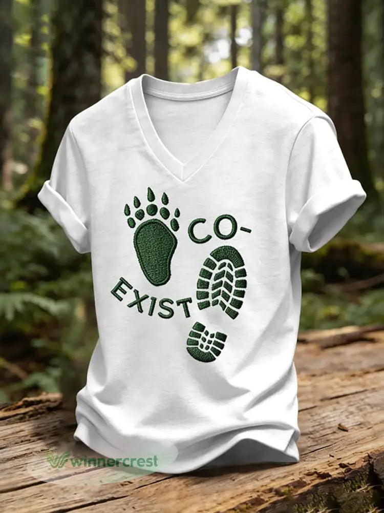 Women’s CO-EXIST Print Casual T-shirt - White / S