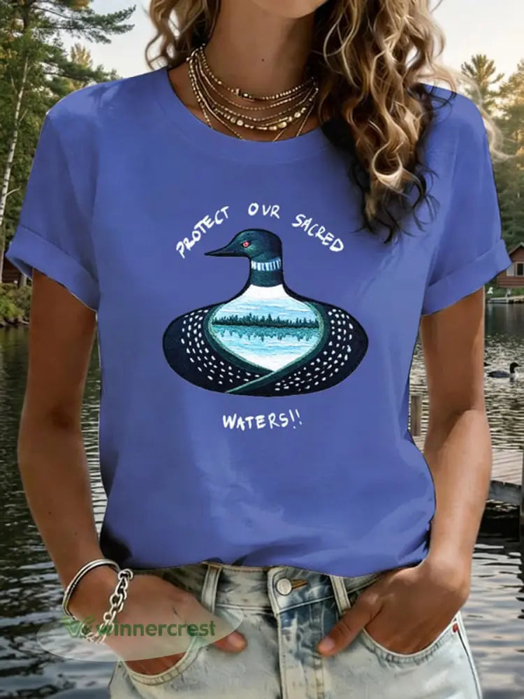 Women’s Save The Boundary Waters Print T-shirt - Royal Blue / S