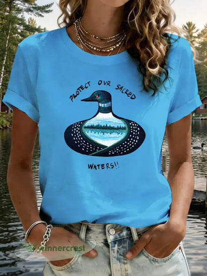 Women’s Save The Boundary Waters Print T-shirt - Sky Blue / S