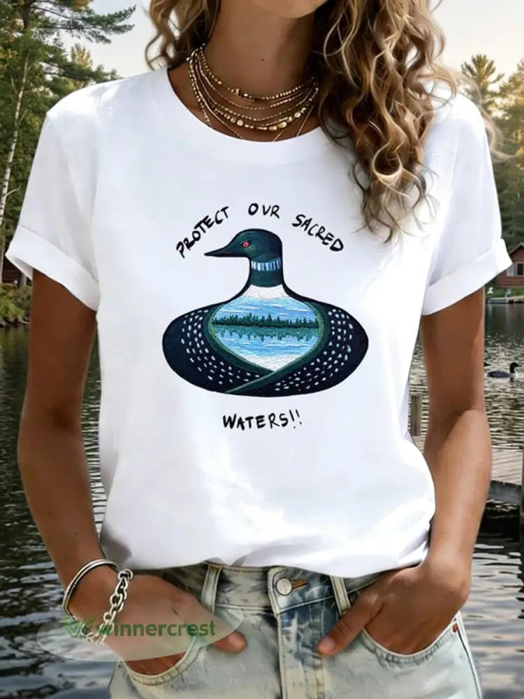 Women’s Save The Boundary Waters Print T-shirt - White / S