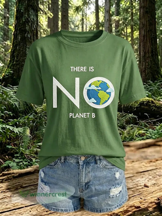 Women’s There Is No Planet B Short-sleeved T-shirt - Green / S